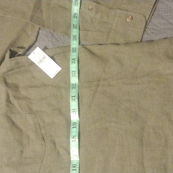 Men's Tan Long Sleeve Button Up Shirt - Picture 9 of 9